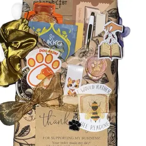 Premium Blind Date Book w/2 New Books Pet Treats Makeup Bag & More for Bookworms & Pet Lovers