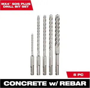 Milwaukee 48-20-7498 5PC SDS Plus 4CT MX4™ Set