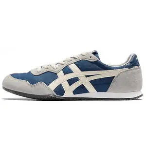 Onitsuka Tiger Serrano Leather Comfortable Athletic Slip-Resistant Low-Top Casual Shoes for Men and Women in Gray-Blue Trending Shoes, House White Official Shoes to Get / Maison Mihara Verifiable, with credentials and supporting global authentication