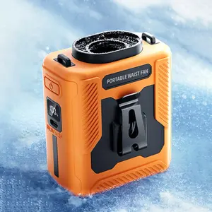 2026 Upgrade Rechargeable Portable Waist Fan with 100-Speed Airflow Control, Up to 40 Hours Runtime, Hands-Free Wearable Fan for Camping, Outdoor Work & Job Sites