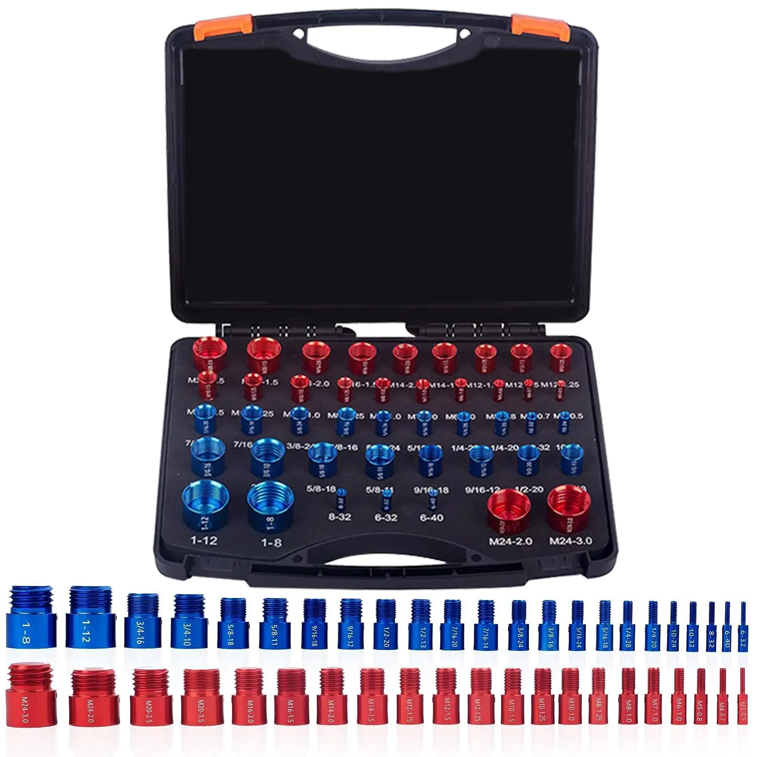 Nut & Bolt Thread Checker, Nut & Bolt Gauge with Storage Case, Thread Gauge Set for Size Check on Tricky and Narrow Area