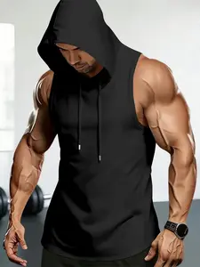 Men's Sleeveless Hoodie Muscle Tee, Casual Sporty Style, Comfortable Fit, Perfect for Gym and Sports, Fashionable Men's Top, Sleeveless Gym Tops, Fitness Sport Top, Casual Workout Tops, Casual Fitness Wear, Fitness Clothes, Fitness Apparel