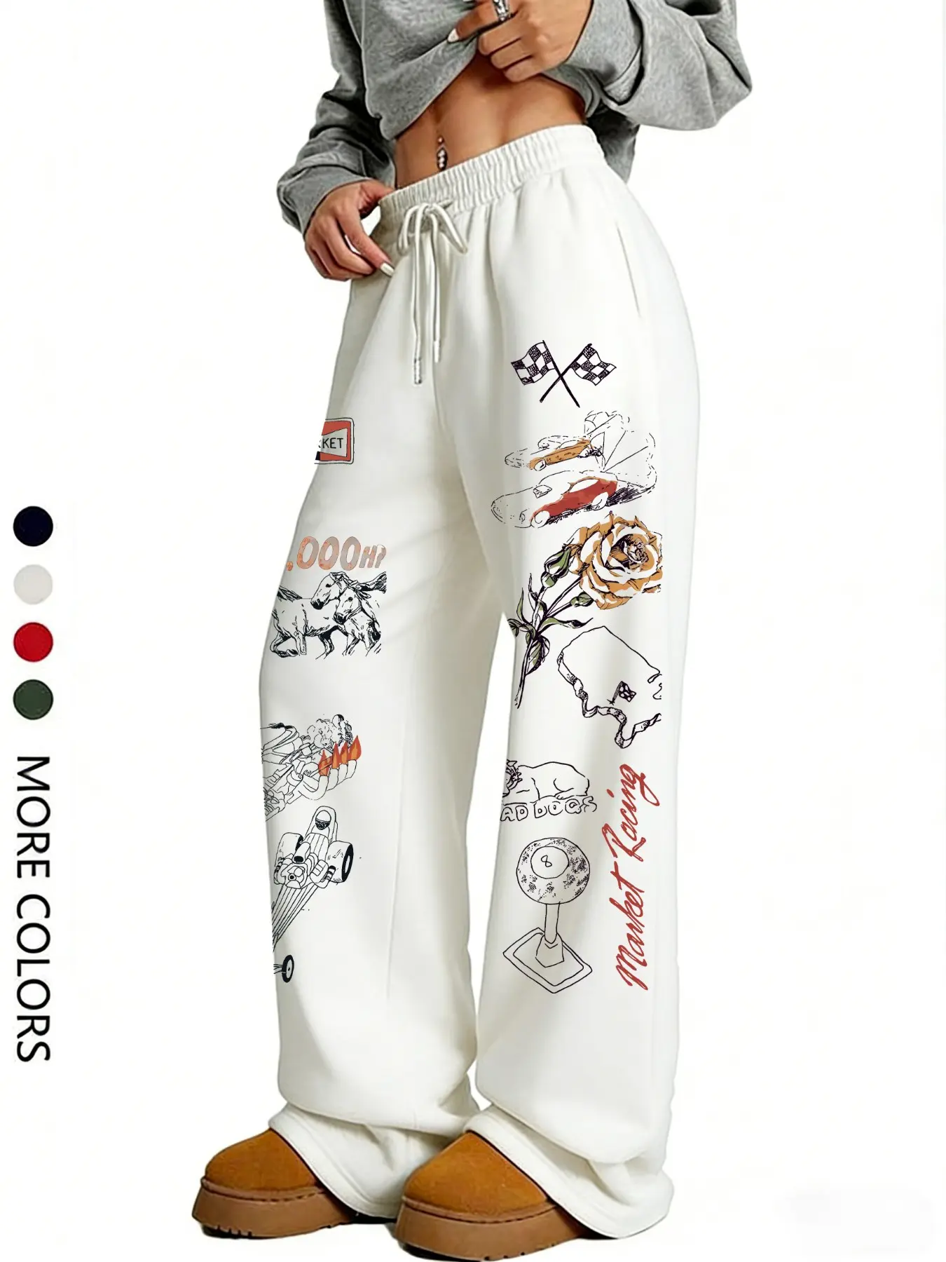 Women's Casual Bowknot Printed Drawstring Waist Shorts, Perfect for Graduation & Back-To-School, Stylish Teacher
