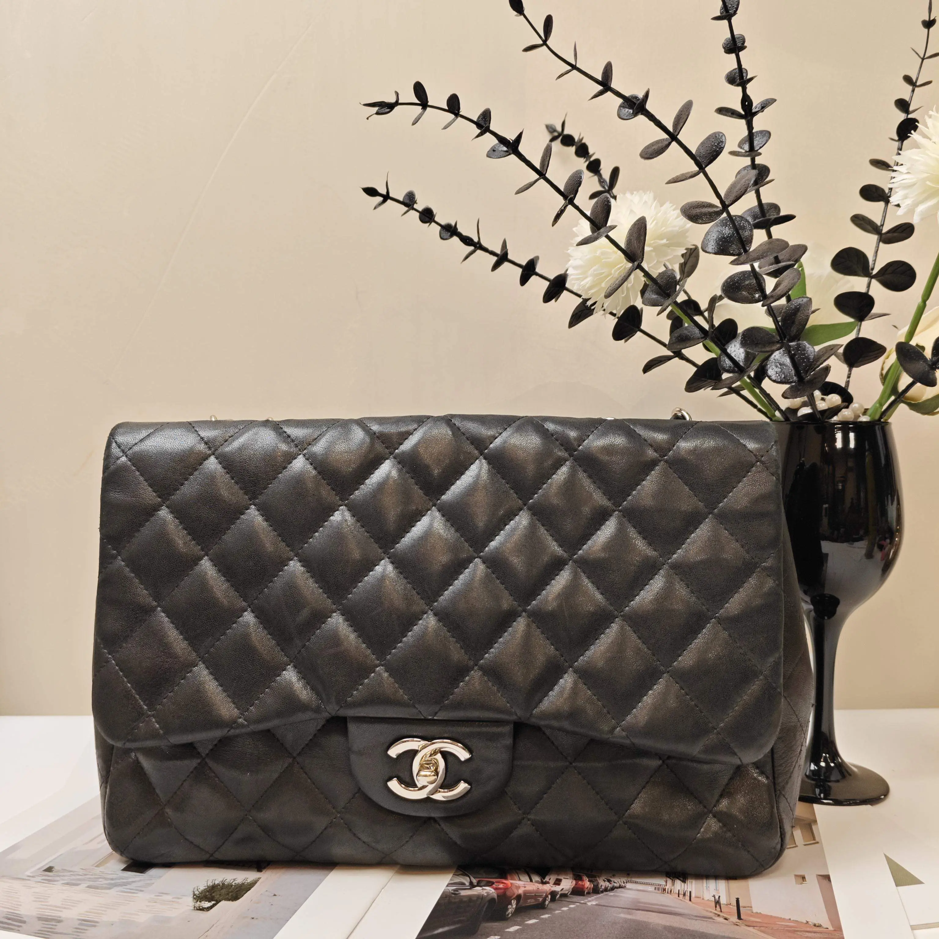Pre-owned CHANEL jumbo CF SN13 lambskin