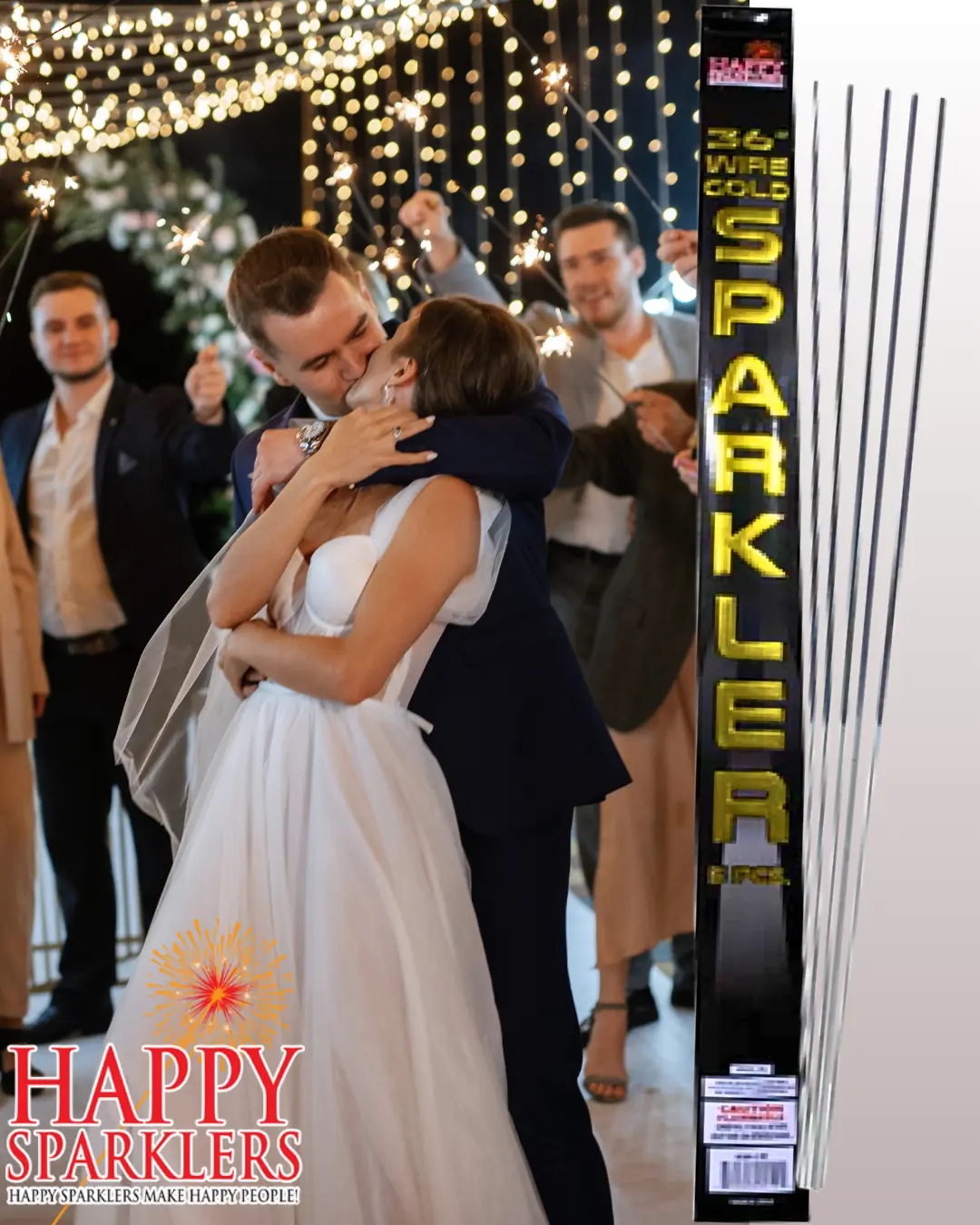 36" Gold Wire Wedding Sparklers