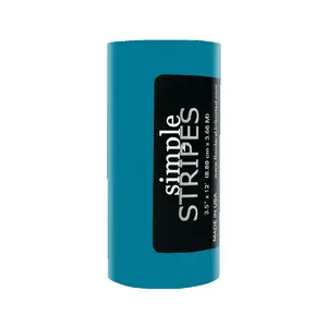 Borders Unlimited  3.5 in. x 12 ft. Simple Stripes, Turquoise Sea