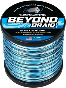 Braided Fishing Line -Super Strong - Abrasion Resistant - No Stretch -Blue Camo, Moss Camo, White, Green, Pink, Blue, 4 Strand 8 Strand