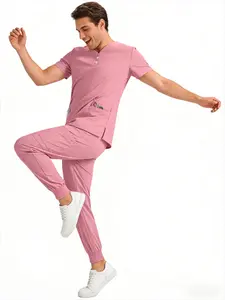 Loose Comfortable Button Front Wear Breathable Nurse Work Uniform For Rehabilitation Hospital