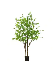 Gaomon 4.92FT Artificial Green Japanese Maple Tree, Decorative Fake Tree with Lifelike Leaves & Trunk in Pot, Indoor Home Centerpiece Decoration