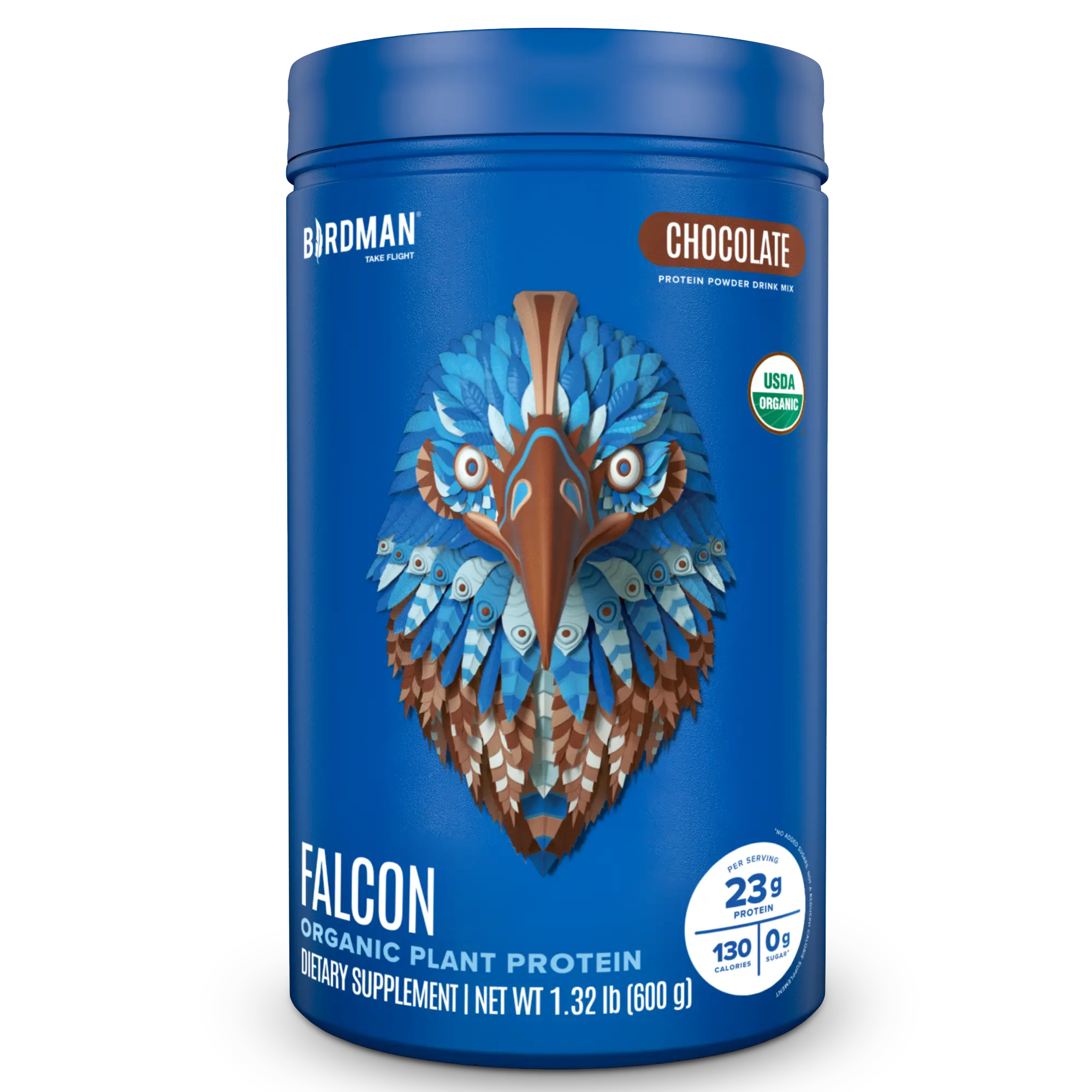 Falcon Plant-Based Protein Powder, Chocolate Flavor, 1.32lbs, 23g Organic Pea Protein with Amino Acids, Vegan, Dairy-Free, Soy-Free Fitness Supplement for Workout Recovery & Sports Nutrition