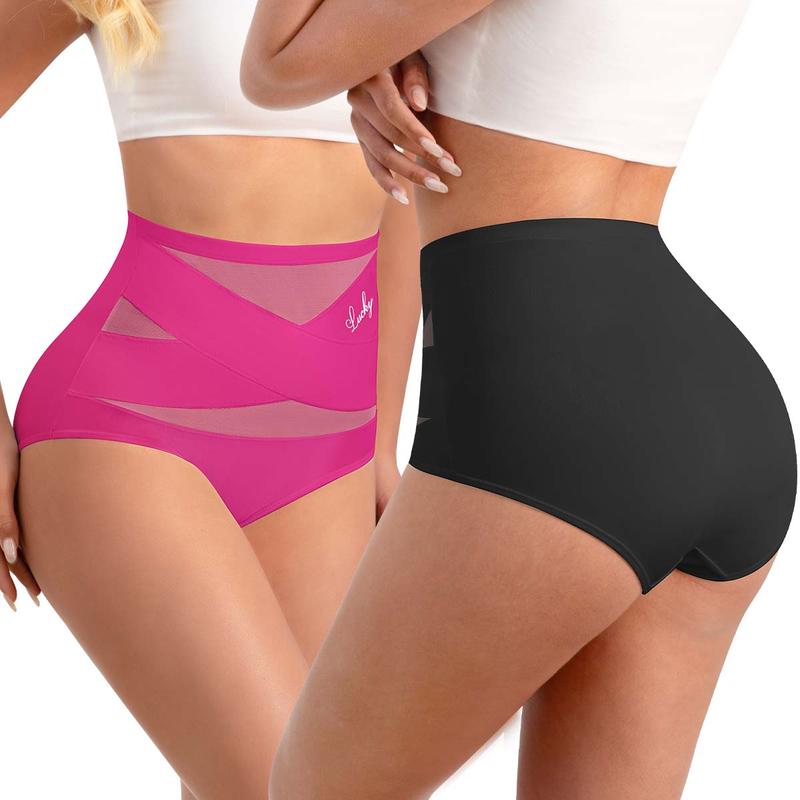 Morelect Women's High-Waist Panties,3/4/5/6/8 Pack Lucky Letter Logo,Cross-Mesh Panel Underwear,Ultra Soft Comfort Fit Briefs - Womenswear Morelect Women's High-Waist Panties,3/4/5/6/8 Pack Lucky Letter Logo,Cross-Mesh Panel Underwear,Ultra Soft Comfort Fit Briefs - Womenswear