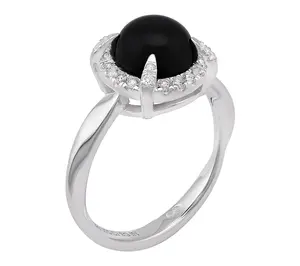 Christian James by Scott Grimes Onyx Halo Ring, Sterling