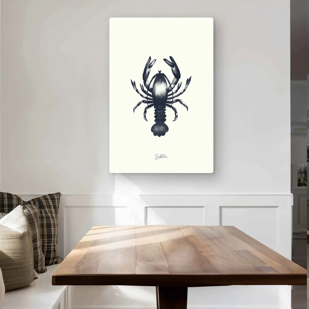 212 MAIN Blue Lobster Aluminum Metal Wall Art - 24x36 in., 8 lbs, Lightweight Coastal Contemporary Marine Decor, Easy to Clean Home Accent for Bathroom, Home Supplies Poster