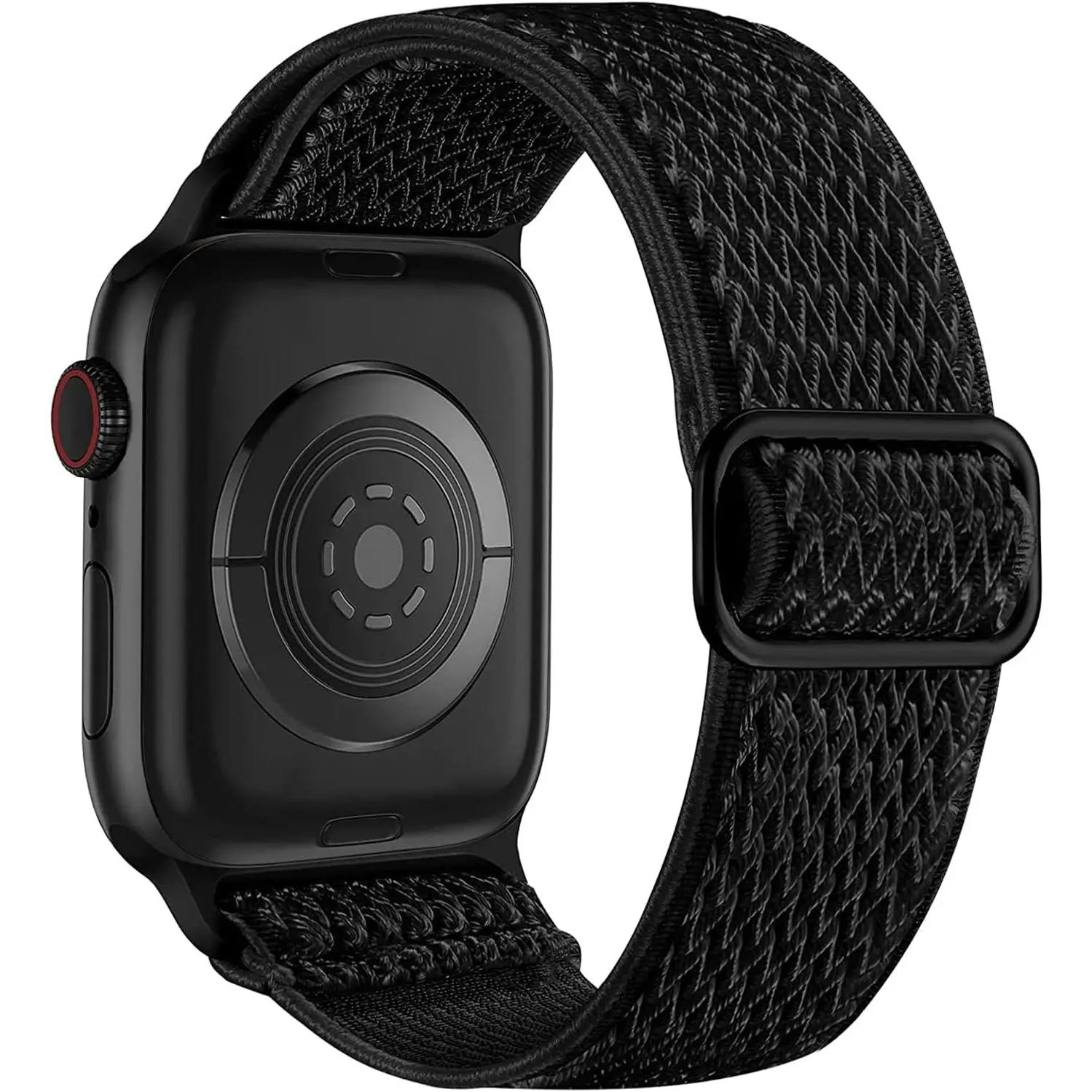 Nylon Stretchy Solo Loop Watch Band, Compatible with Apple Watch Series 1-10, SE, Ultra 38/40/41/42/44/45mm/46mm/49mm, Adjustable Replacement Strap for Women Men Wearable
