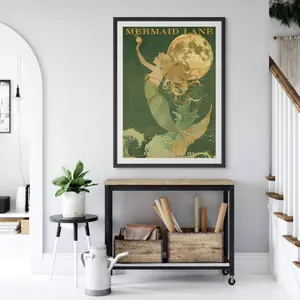 Vintage Mermaid Poster | Mermaid Wall Art | Beach House Art
