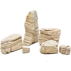 Aquarium Rocks 5LB Fish Tank Stone 2-5 inch  Pagoda Rocks for Aquascaping Landscaping Models Terrariums Reptile and Amphibian Enclosures-4-5Pcs