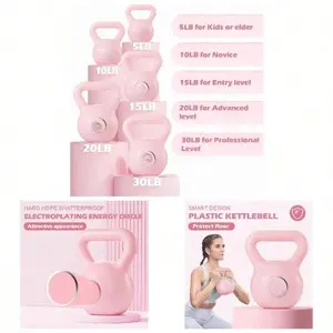 Kettlebells Fitness Exercise - Pink Strength Training Kettlebell Sets, Dumbbell Weights Home Gym Equipment
