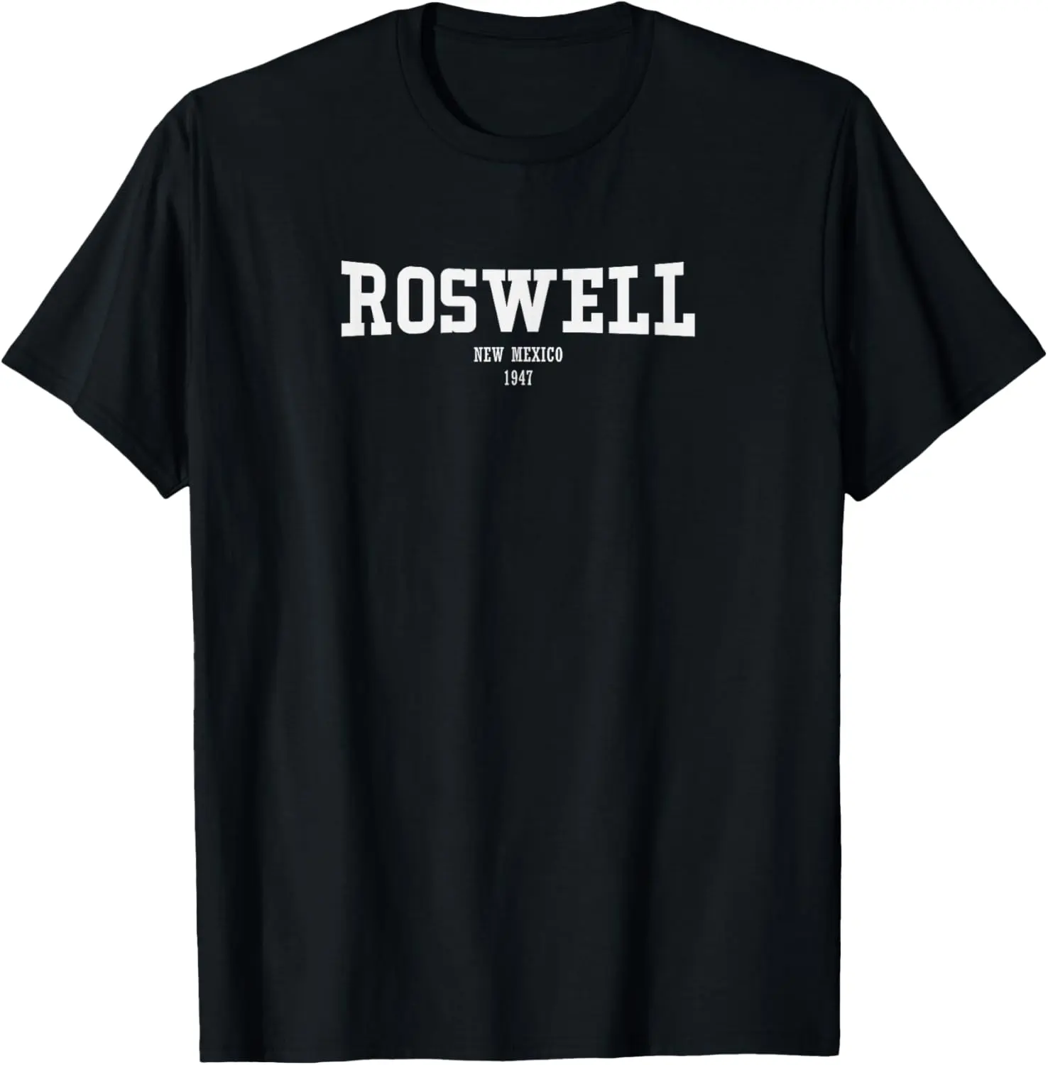 Women's Vintage Roswell UFO Graphic T-Shirt, Distressed 100% Cotton Short Sleeve Top for Casual Everyday Wear, Shortsleeve