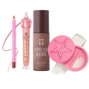 Amanda's Touch Up Kit - Velour Lip Liner 'Gemini', Lip Arousal 'Fluffer', Wake Your Face Up Caffeine Face Mist, Magic Star Luminous Setting Powder 'Translucent'
