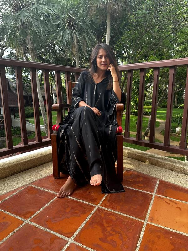 A-105 Silky Caftan Dress Black Tie Dye Kaftan Luxury Spring Dresses African Dress Mumu Caftan Bubu Dress Cruise Dress Resort Wear
