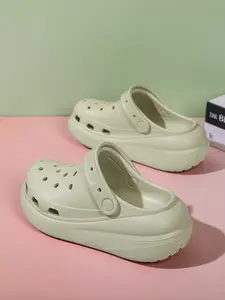 Classic Thick Sole Bubble Hole Garden Shoes, Casual Eva Material, Height Increasing Unisex Slippers, Comfortable Footwear for Men and Women