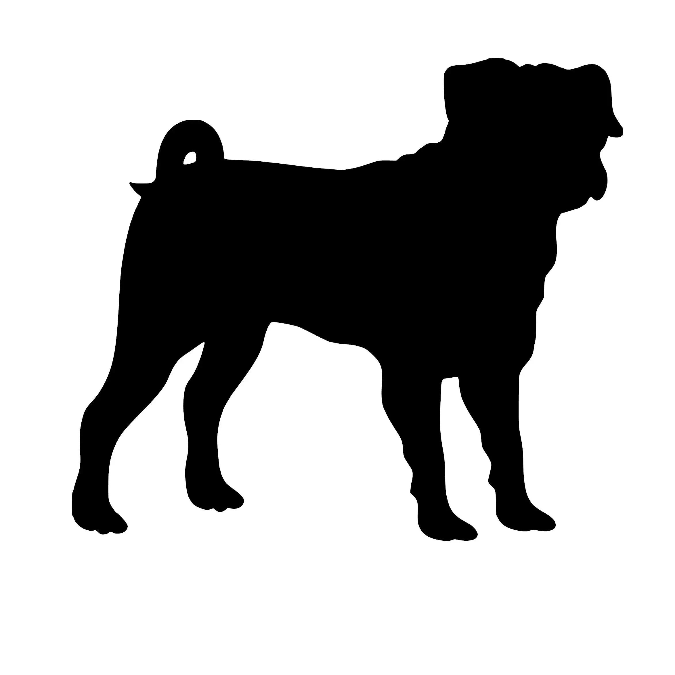 Realistic Pug Dog Vinyl Car Sticker - Non-Fading Vinyl, Water-Resistant Decorative Decal with Secure Adhesive Backing, No Mess Residue for Smooth Surfaces, Car Exterior Accessories (Laptop Compatible), Lap Top