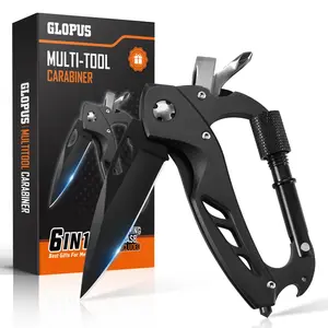 Father's Day Gifts from Daughter, Multitool Carabiner with Pocket Knife, EDC Gear with Folding Knives, Bottle Opener, Window Breaker And Screwdriver, Tactical Survival Gear for Camping And Hiking