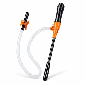 Portable Battery-Operated Transfer Pump, 2.6 GPM Electric Siphon Pump with Flexible Hose & Secure Clip for Fuel Cans, Vehicles & Home Use