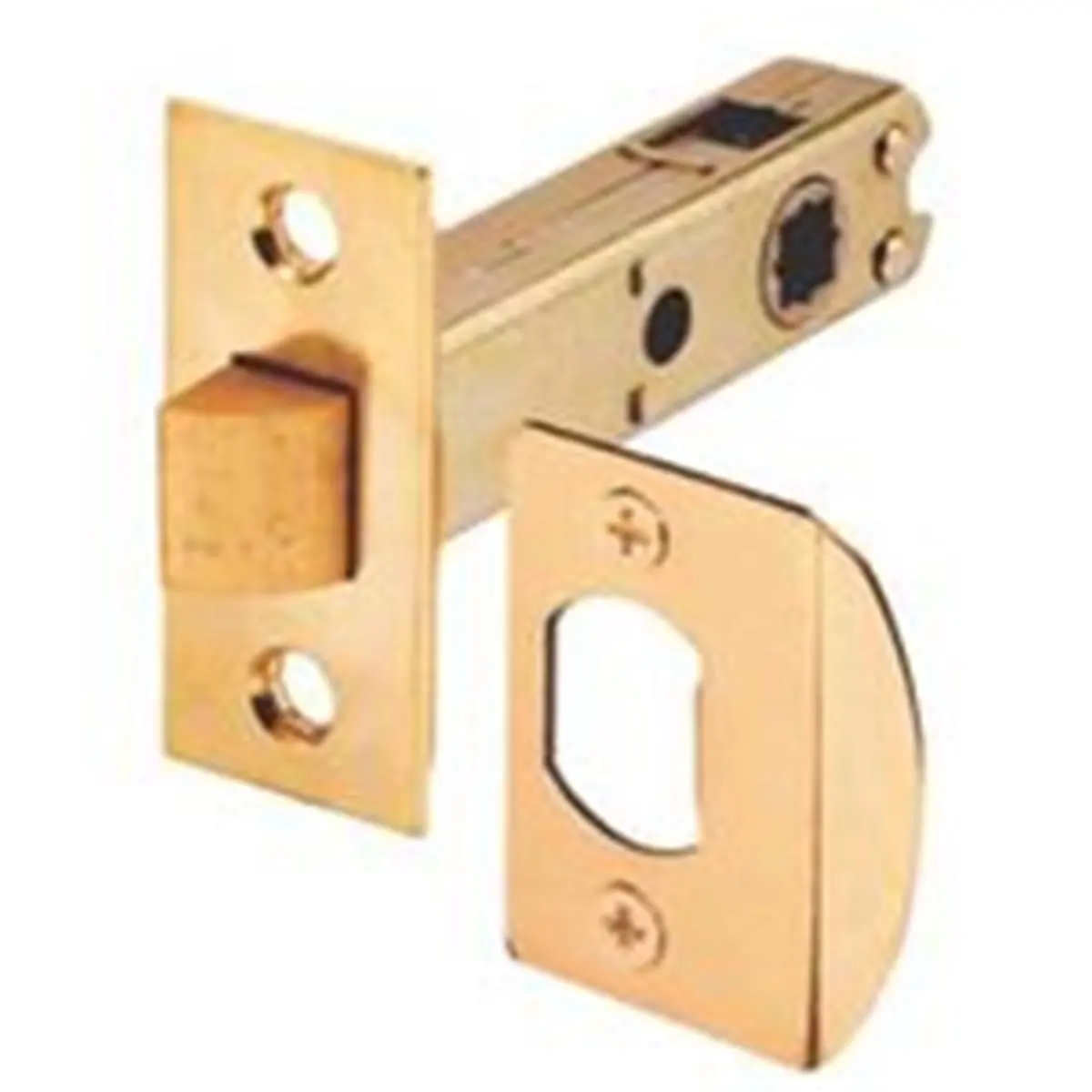 Prime Line Products E 2281 Brass Mortise-Type Passage Door Spring Latch with Square Spindle, 2-3/8 in Backset, Includes Installation Screws (Door Locks, Latch + Screws)