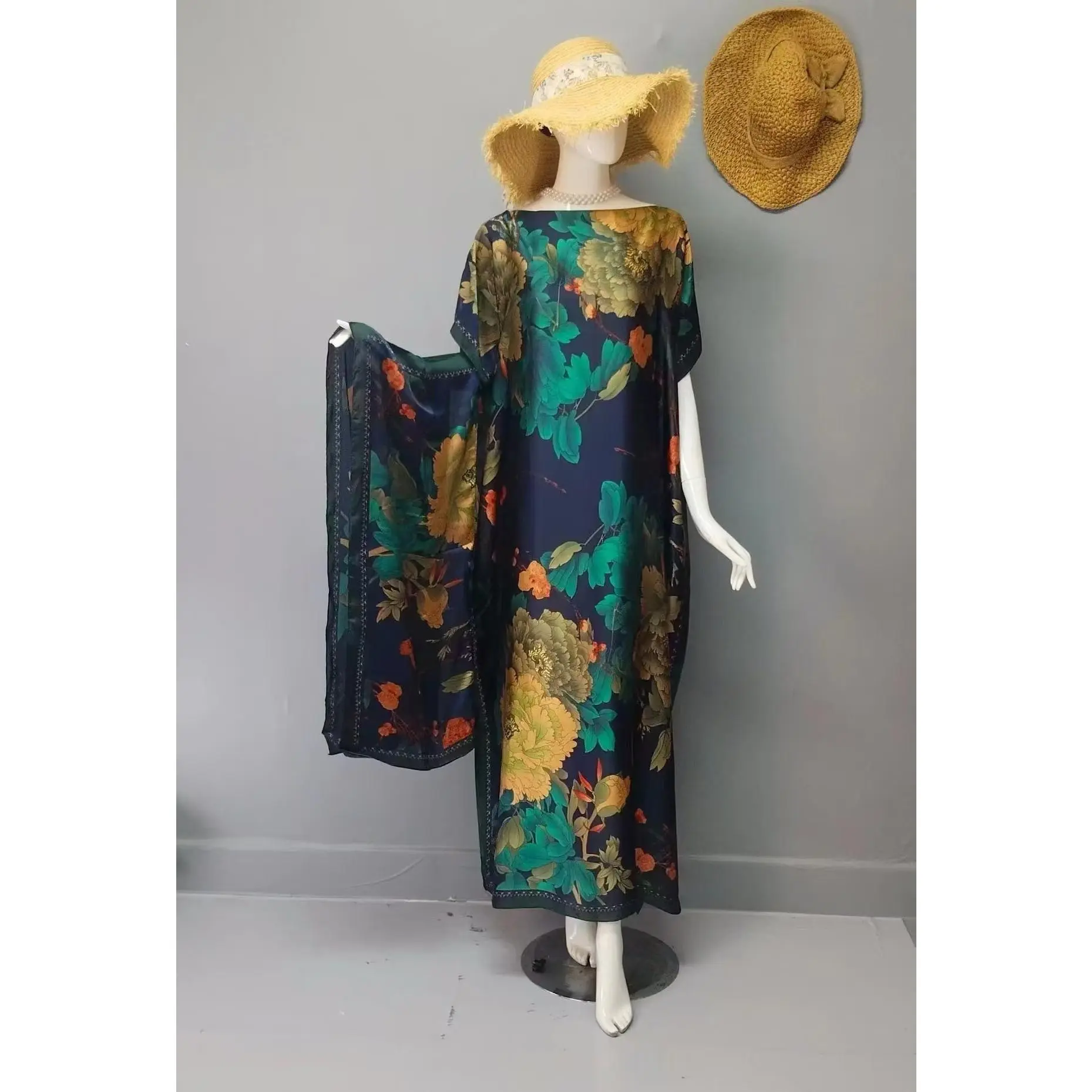 Peacock Green Background Peony Flower