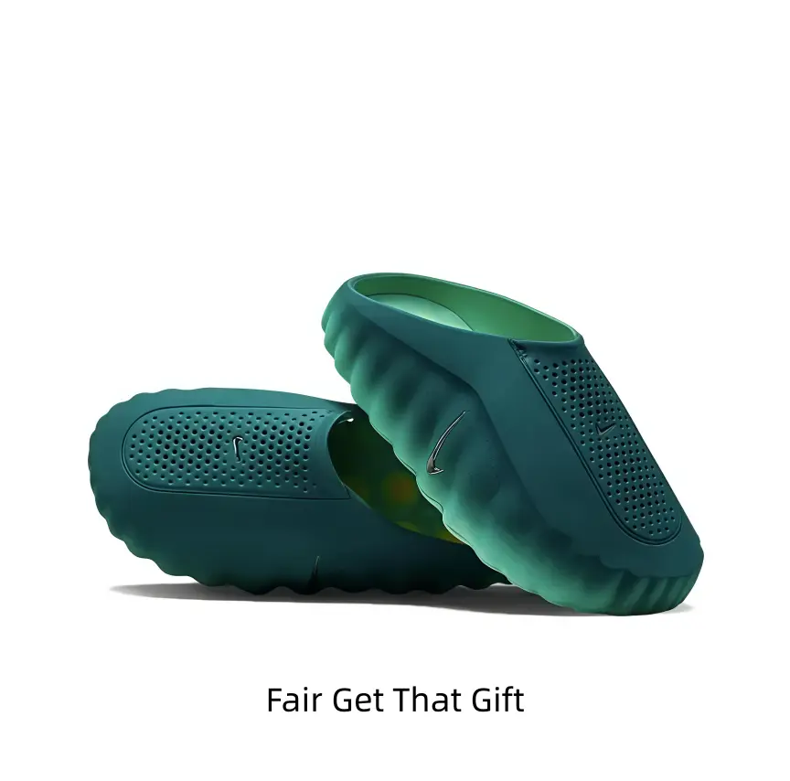 Perforated Sliding Sandals with 2-Color Green Gradient Exterior Wall for Indoor & Outdoor Leisure Activities (Sports Collectibles Accessory)