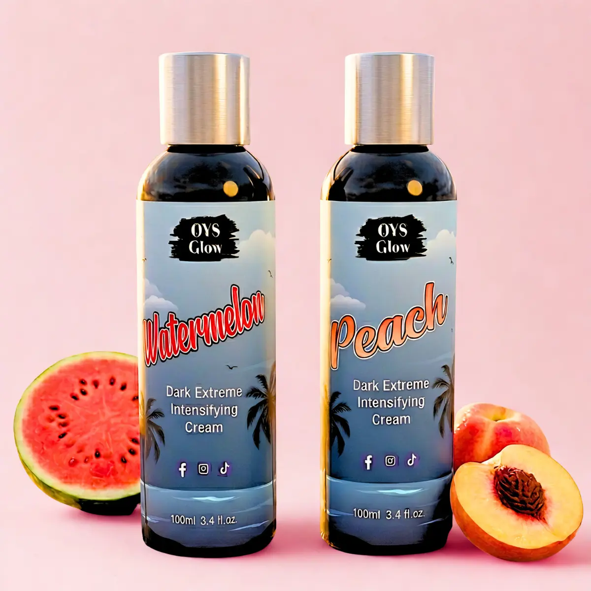 New Dark Extreme Intensifying Tanning Cream Lotion Tanning Accelerator Sunbed Cream Lotion - Combo Pack Watermelon, Peach Tanning Cream