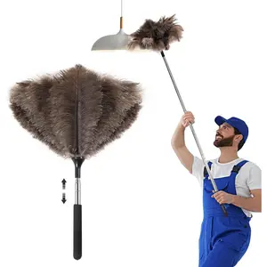 Extendable Ostrich  Duster - 40 inches  Long Handle   Duster for Cleaning Ceiling Fan,Pendant lamp, High Ceiling, Blinds, Furniture