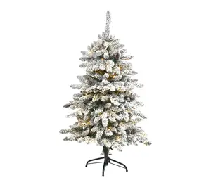 Nearly Natural 4' Flocked Artificial Tree with Pine Cones