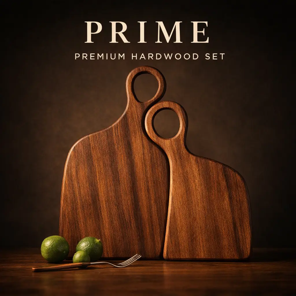 Acacia Cutting Board - Kitchenware Wooden Cooking Board with Meat/Veg Flip Sides, Reversible for Serving