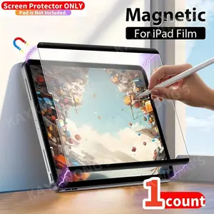 KAYKWONG'S 1-Pack Matte Texture Magnetic Removable Paper-Like Screen Protector for iPad PRO/AIR Series, Thin Touch Screen Reduces Pen Wear, Anti-Glare, Reusable, Washable Surface