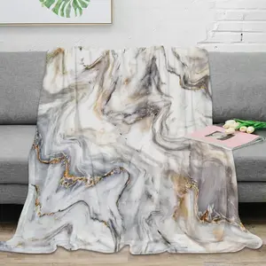 Modern Abstract Marble Texture Flannel Blanket Multiple Sizes Warm Soft Cozy for Bedroom Beds Home Decor Adults Kids Perfect Gift