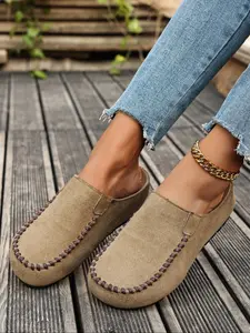 Comfortable Soft Sole Slip-On Flats, Classic Slip On, Vintage Handmade Style Women's Loafers, Lightweight Casual Daily Wear, All Seasons, Casual Fashion Shoes