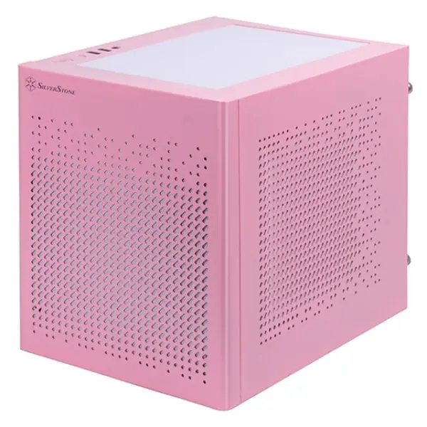 SilverStone Technology SG16P Sugo 16 Mini-ITX Cube Chassis with All Steel Construction, Pink, 200Mm (W) X 232Mm (H) X 280Mm (D)