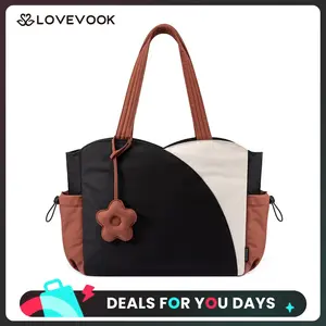 LOVEVOOK Fall Tote Bag for Women, Puffer Work Bags for Teacher Nurse, Handbag for Travel College Daily With Cup Holder & Zipper