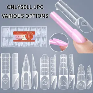 150pcs Space Nail Dual Forms Stiletto Square Almond Smart French Line Acrylic Extension Nail Forms 15 Sizes Poly Nail Gel Molds Nail Art Tools Nail Design
