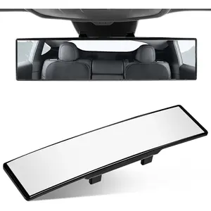 Universal 11.81 Inch Car rear view mirror with HD Glass, Anti-Glare interior clip-on wide angle Panoramic Wide Angle Accessories for Car SUV Trucks car suv car  visor