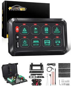 Partsam 5.5 Inch RGB Switch Panel with 3 Silicone Buttons, 5 Brightness Levels, Control Box & Compatible with 12V Vehicles, LEDs, Fans & More Lighting