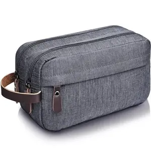 Foldable Men's Travel Toiletry Bag, Large Capacity Durable Oxford Cloth Waterproof Bag, Double-Layer Storage for Cosmetics & Toiletries, Travel Cosmetic Bags, Travel Essentials