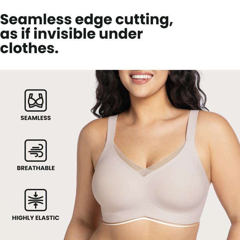 Bodytips Women Wireless Seamless Bra Deep V Lift Bralette Comfort Fit Design Lightweight Support Lingerie Smooth Bra Popular Underwear Versatile Bralette For Daily Wear Work Office Home Lounge Casual Outfit Layering Inner Wear Outer Wear All Day Use