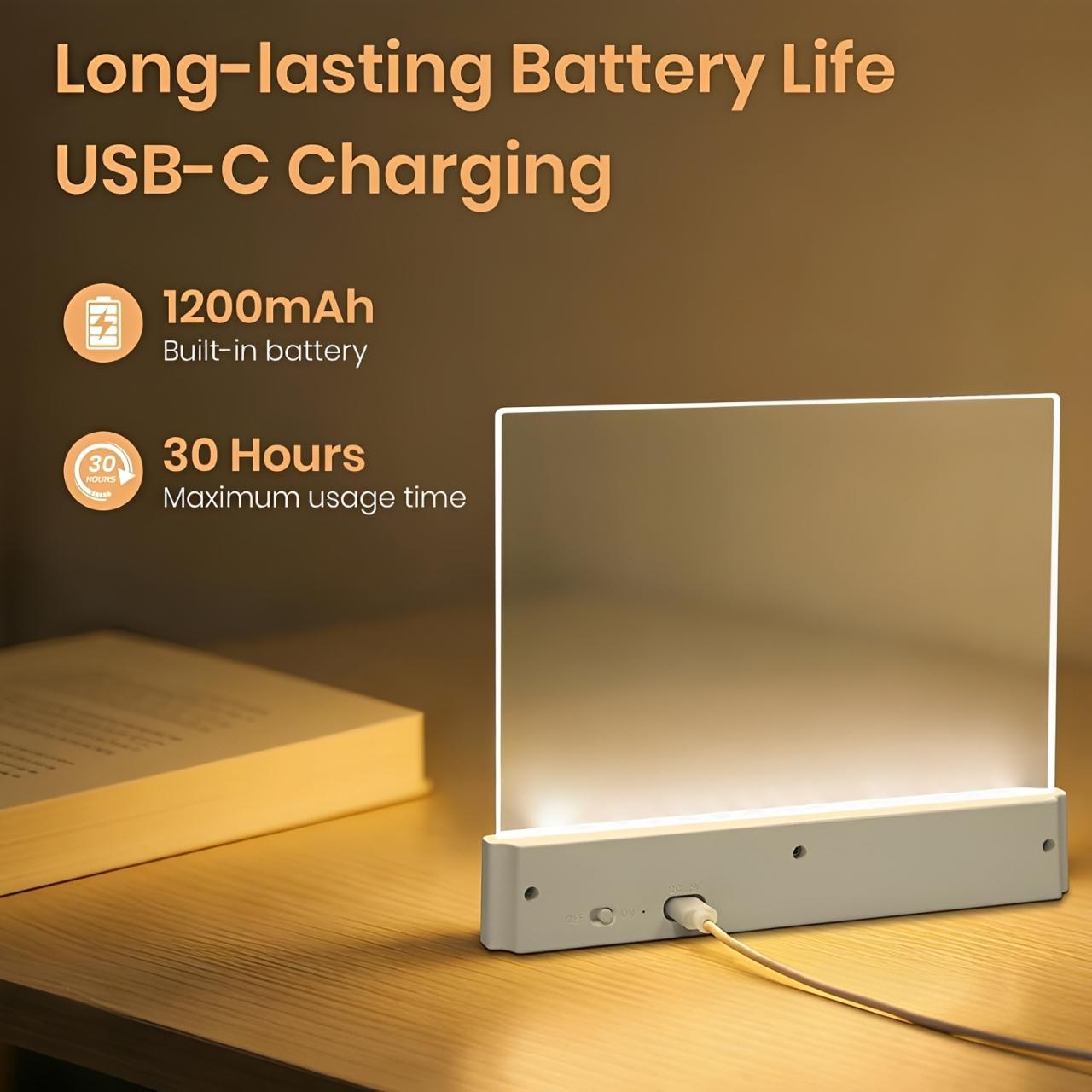 Book Light, Rechargeable Clear LED Flat Reading Light with & Timer, Dimmable Panel Plate Lamp Book Full Page Light for Reading in Bed at Night, Funny Gifts for Readers