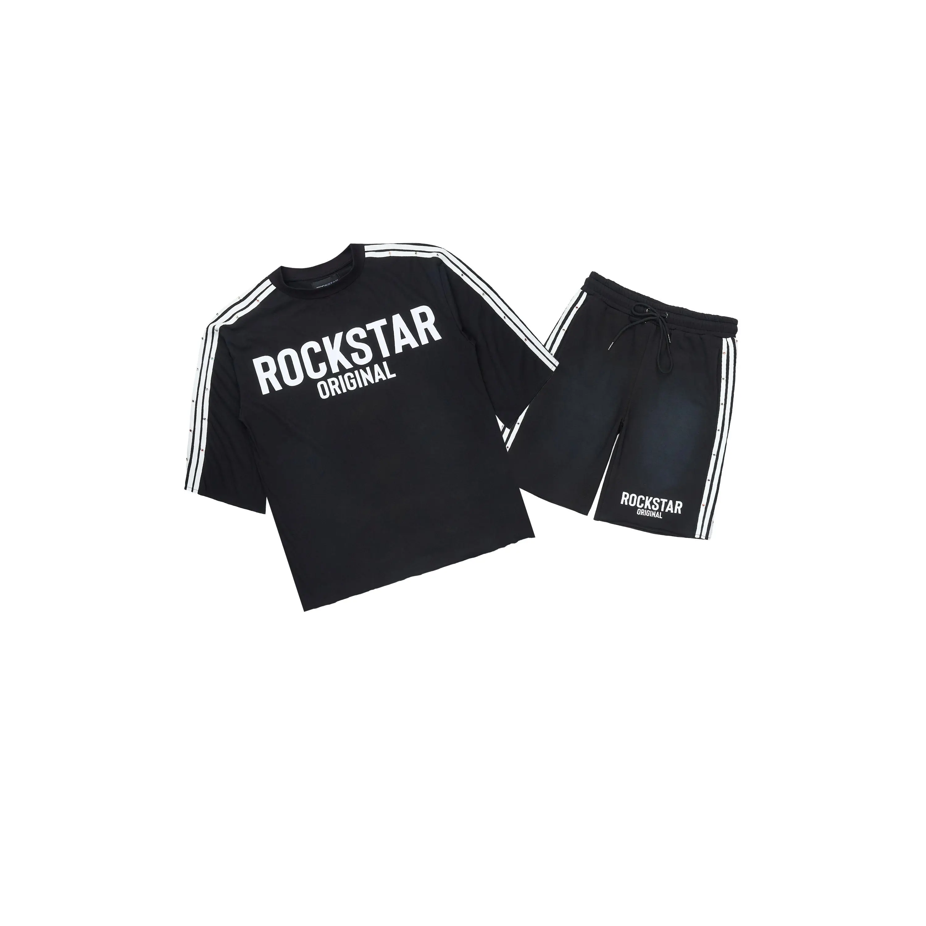 Gulis Black Rhinestone T-Shirt Short Set