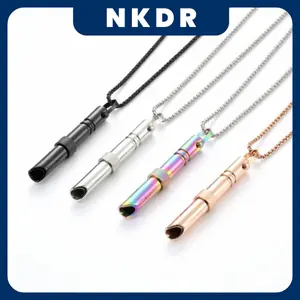 NKDR Anxiety Relief Necklace - Daily Mindfulness Breathing Tool with Long Steel Chain and Pendant, Stylish Discreet, Silent Portable, Safe Non-Toxic, Ideal for Stress Management, Great Adult Gift