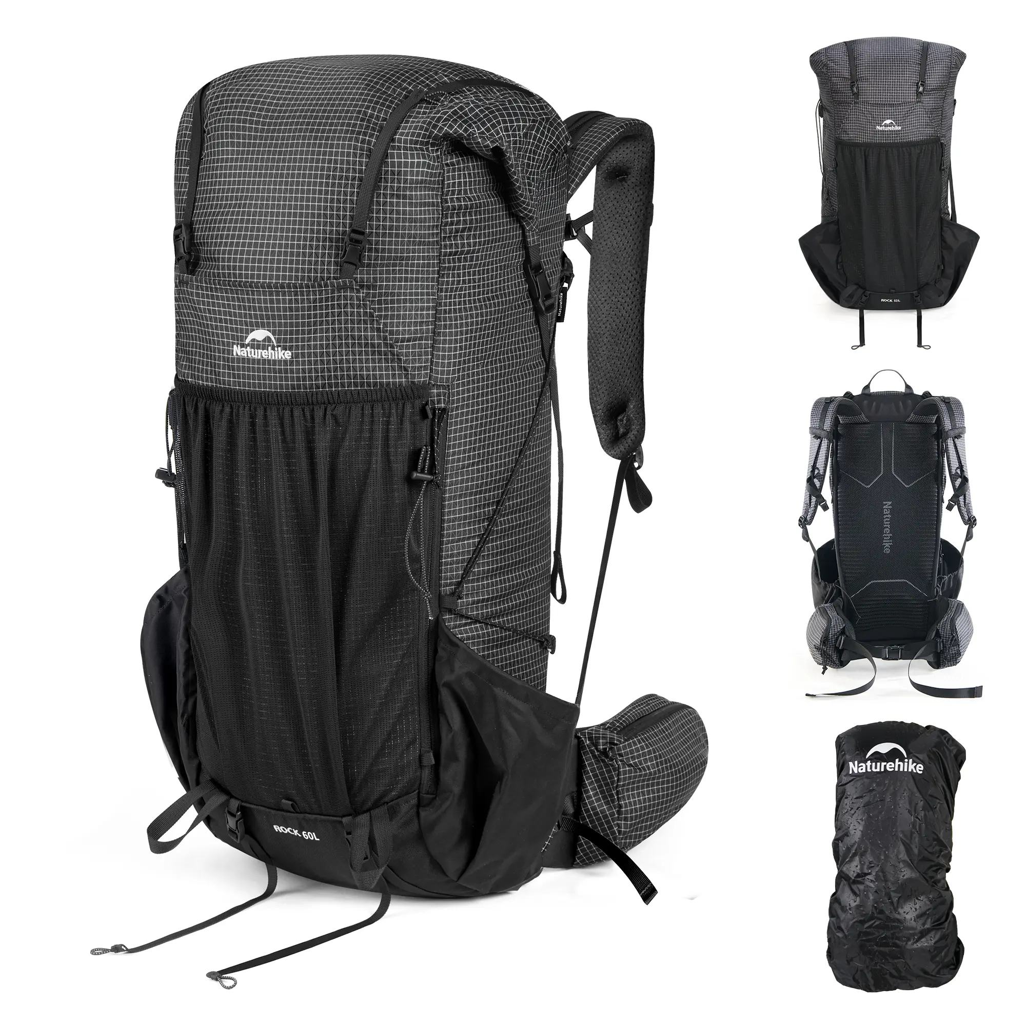 Naturehike 65L Internal Frame Hiking Backpack for Outdoor Camping Travel Backpacking, Ultralight Backpack for Adults (65L, Black) FathersDayGift