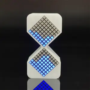 Electronic hourglass desktop black tech clock ornament DIY full set of pieces cyber gravity sensing technology DIY black tech meter clock hourglass small ornaments creative gifts home accessories handmade